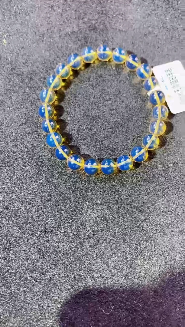 【闪购商品】琥珀珠宝奇石未镶嵌8mm赛多米高品质蓝珀手串
