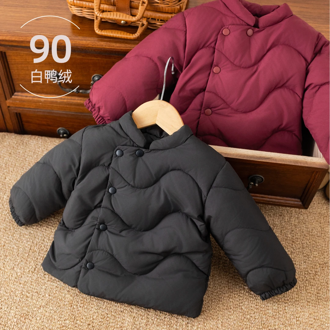 男女宝宝羽绒服90白鸭绒儿童羽绒服新中式中国风加厚小童冬季保暖
