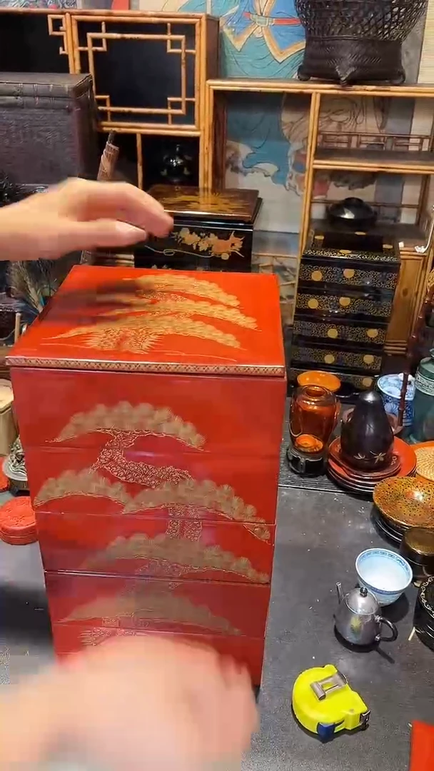 沈金双盖四段（有裂痕，介意勿拍，谨慎下单）