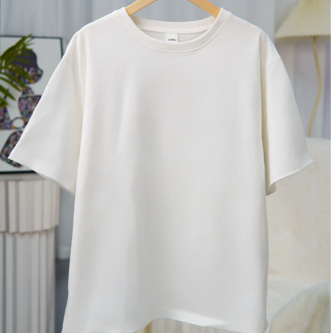 通用纯色短袖常规T恤时尚潮流ins半袖上衣男装黑色韩版简约