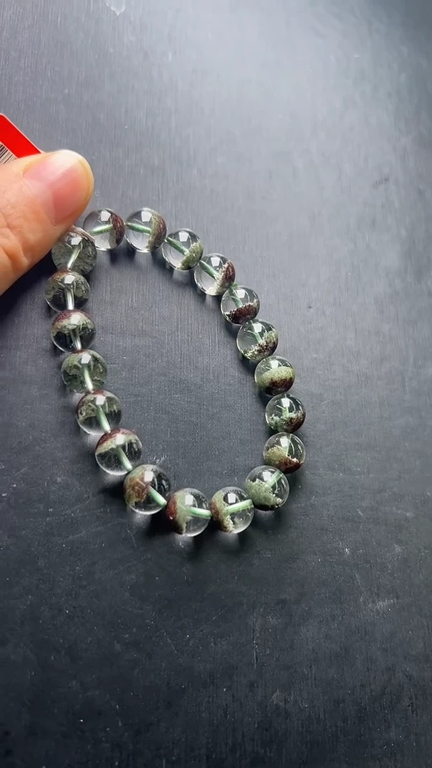 未镶嵌手串水晶绿幽灵手串10m+M52083