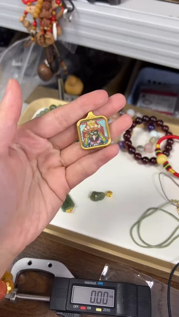 吊坠手绘唐卡炸鸡拉姆吊坠[0709]