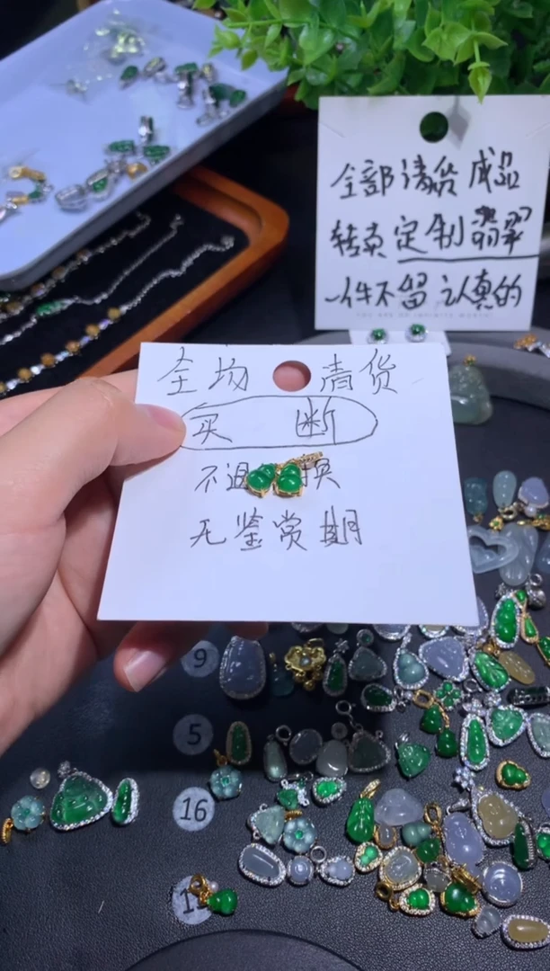 颈饰银S925镶嵌翡翠一*1