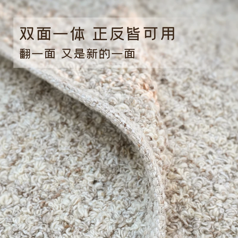 进口手工卧室羊毛地毯编织现代少女客厅地垫地毯床边毯高绒毛绒