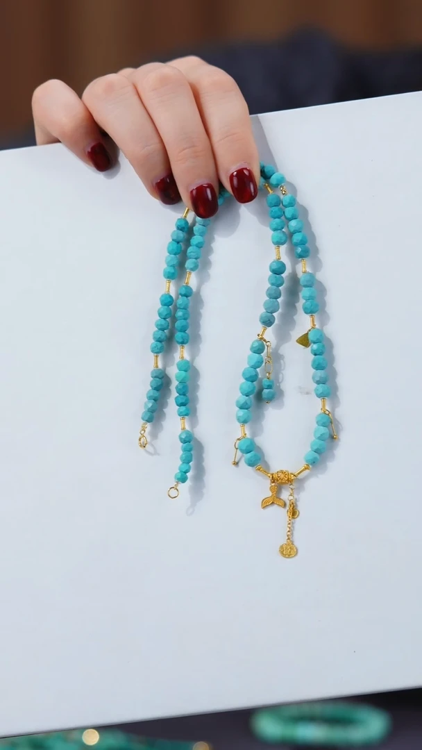 【闪购商品】绿松石项链18K金镶嵌1