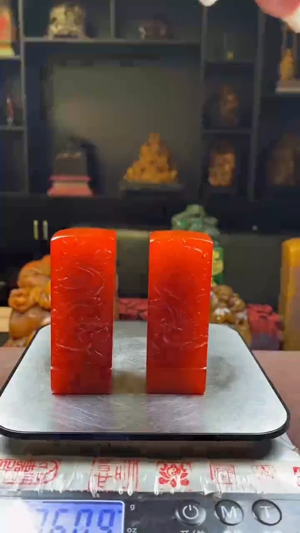 【闪购商品】寿山石印石龙凤对章