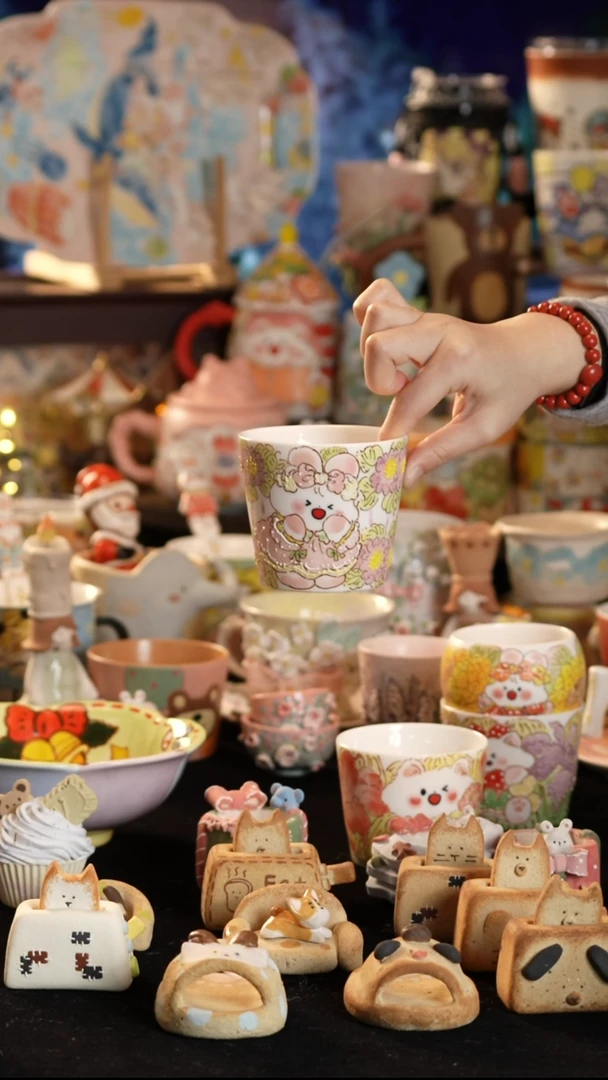 其他陶吉**卷景德镇釉下彩手绘设计师款陶瓷