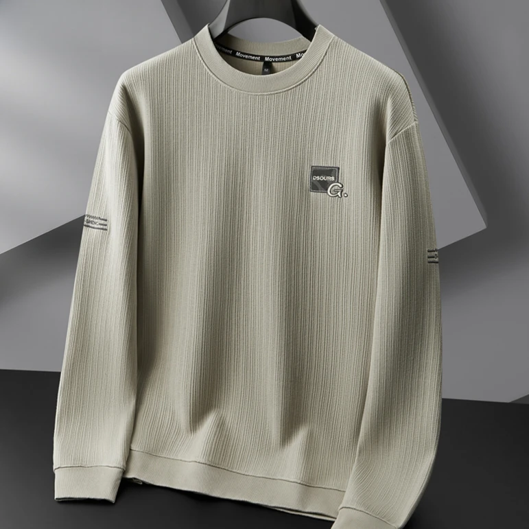 约文库费加肥加大码圆领长袖体恤春秋季新款运动男士时尚休闲卫衣