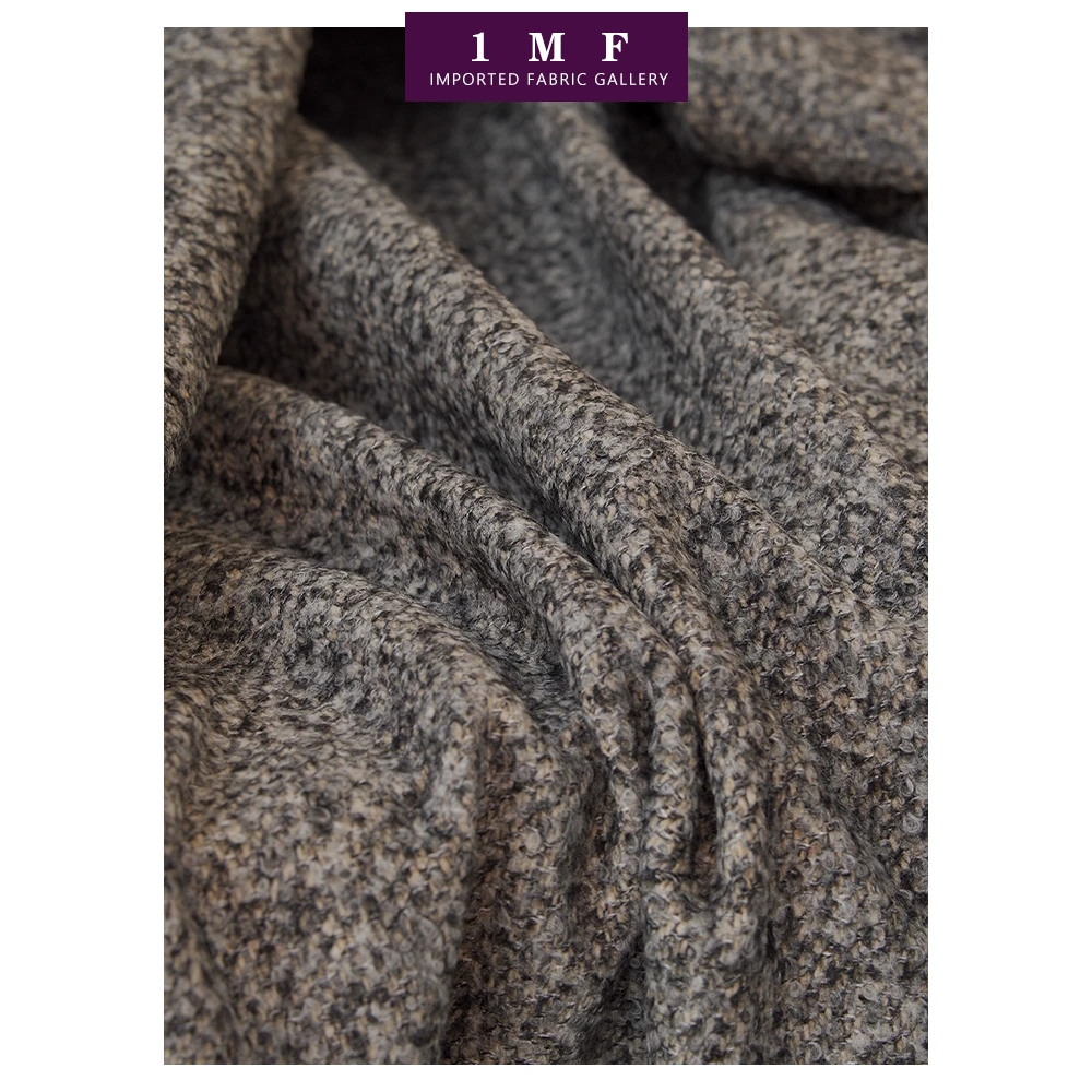 北岛洛可可 意大利 羊毛面料灰调噪点花服装布 宽150CM 重725G/M