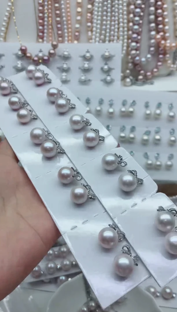 银S925镶嵌淡水珍珠耳饰多样性发其一，非无暇