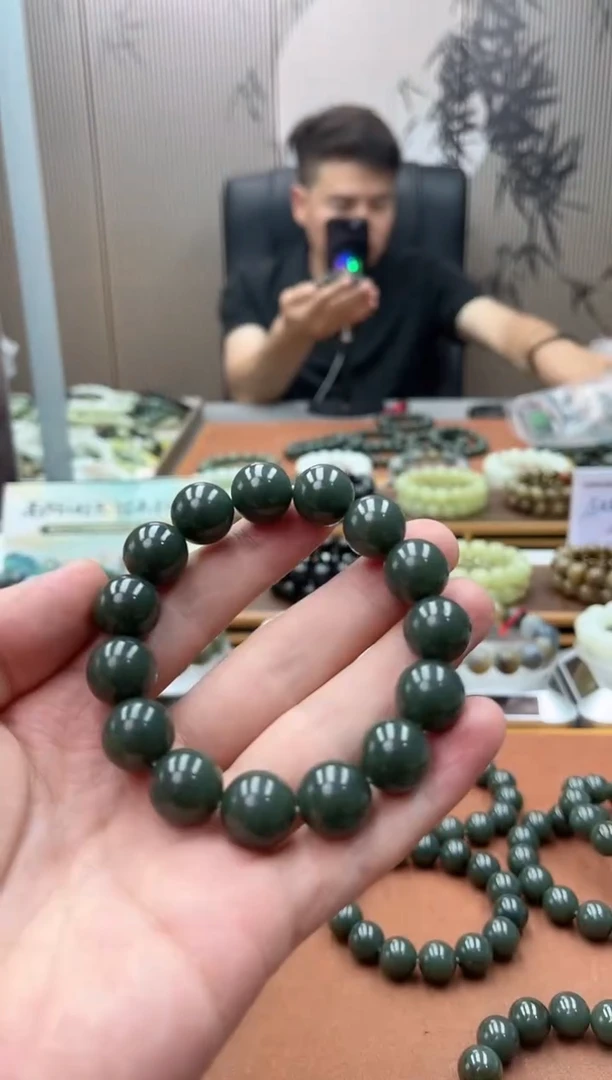 手串未镶嵌和田玉纯天然新疆且末蓝14