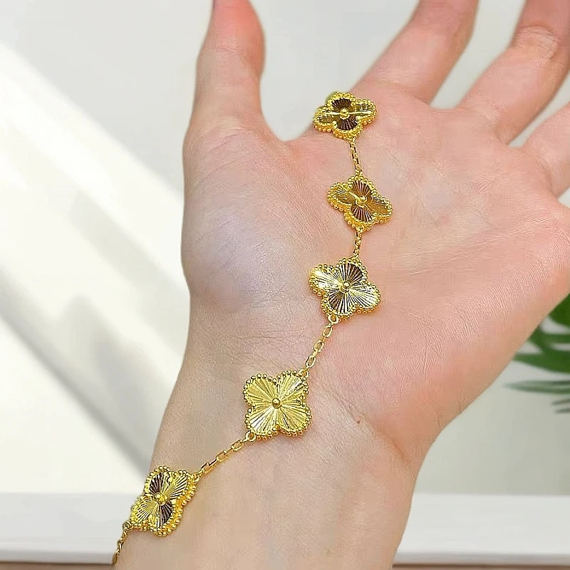 轻奢系列金色高端定制幸运草手链