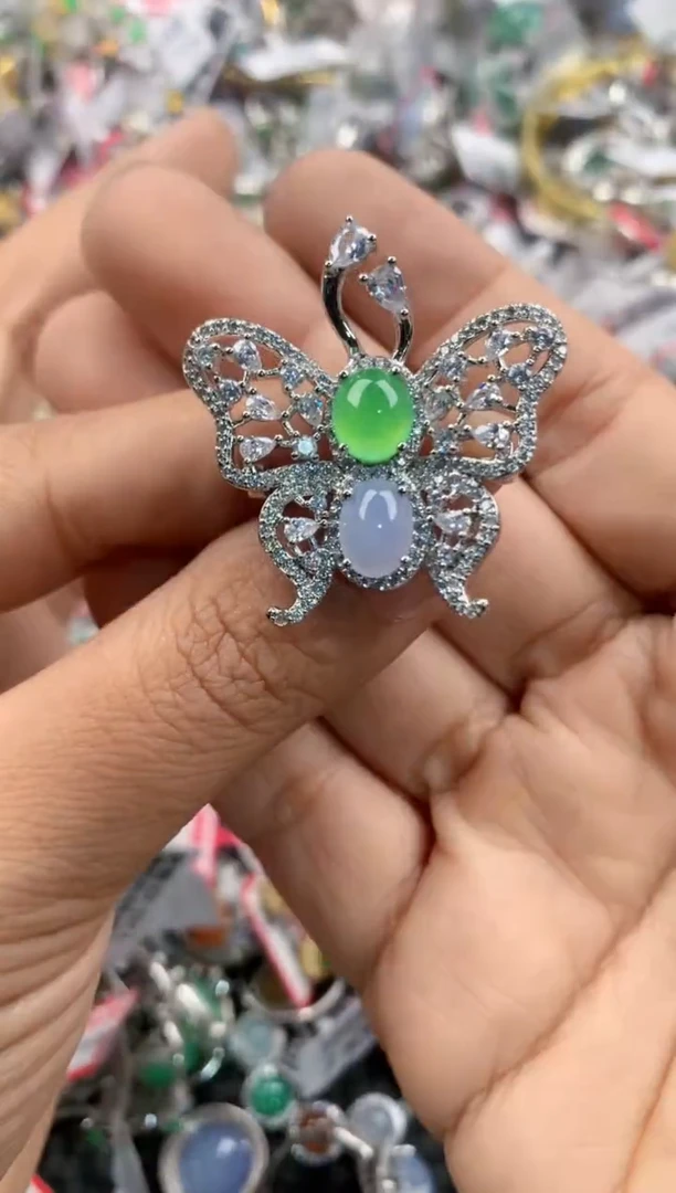 银S925镶嵌戒指翡翠4444-----1