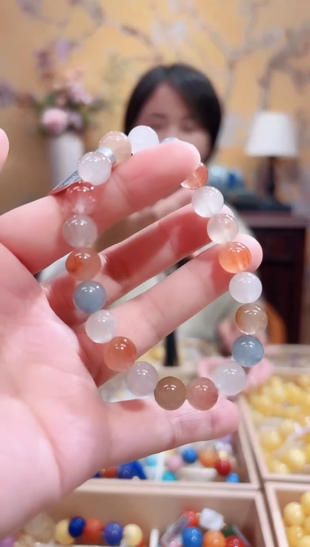 未镶嵌手链水晶天然拉丝彩兔毛9+