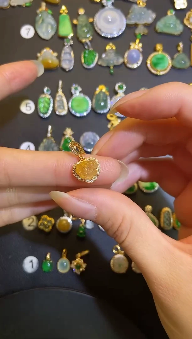 吊坠(不含链)银S925镶嵌翡翠1