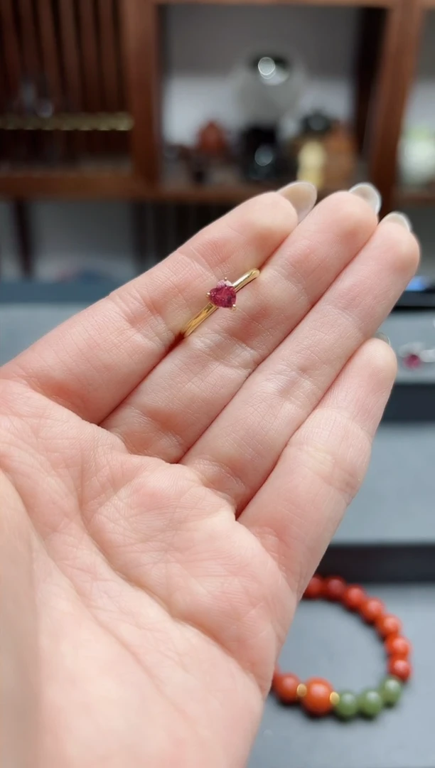 【闪购商品】碧玺戒指18K金镶嵌18k金碧玺戒指*1 WY