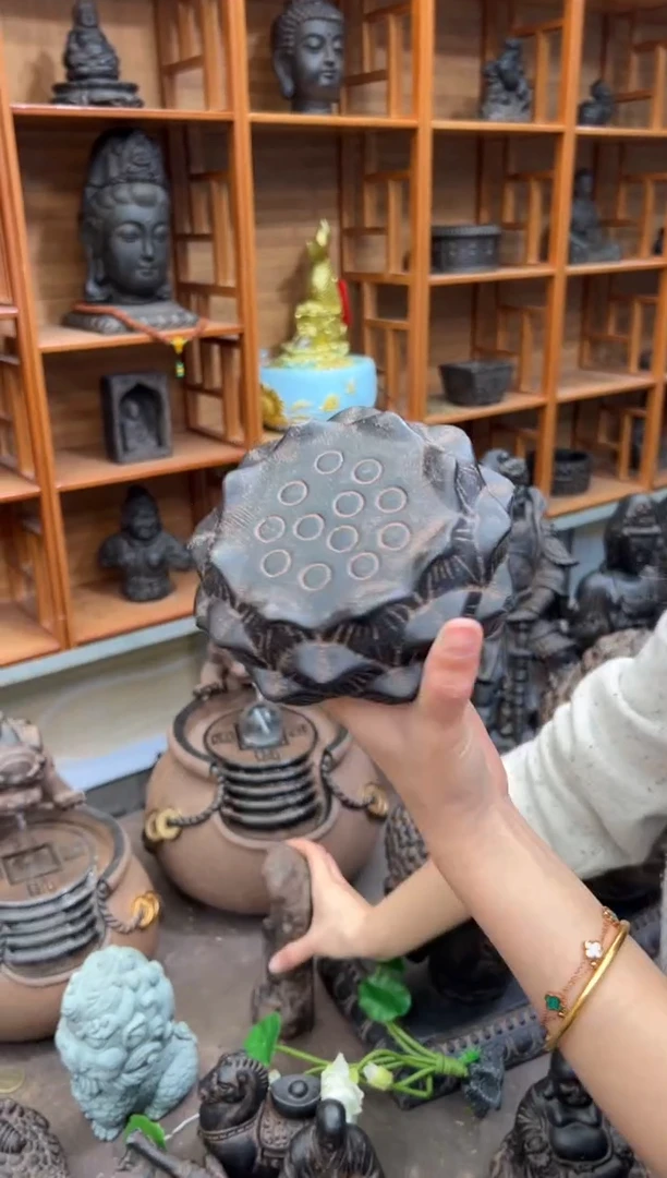 陶土莲蓬实心底座