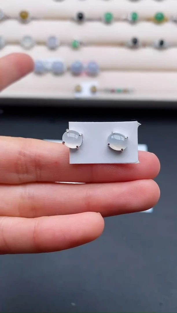 银S925镶嵌戒指翡翠5555555+5