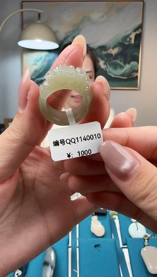 颈饰未镶嵌和田玉戒圈QQ17