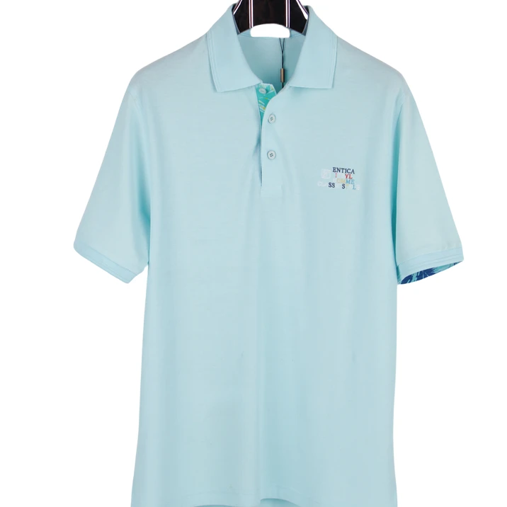 品牌高端纯棉纯色翻领半袖夏季舒适透气速干宽松男士