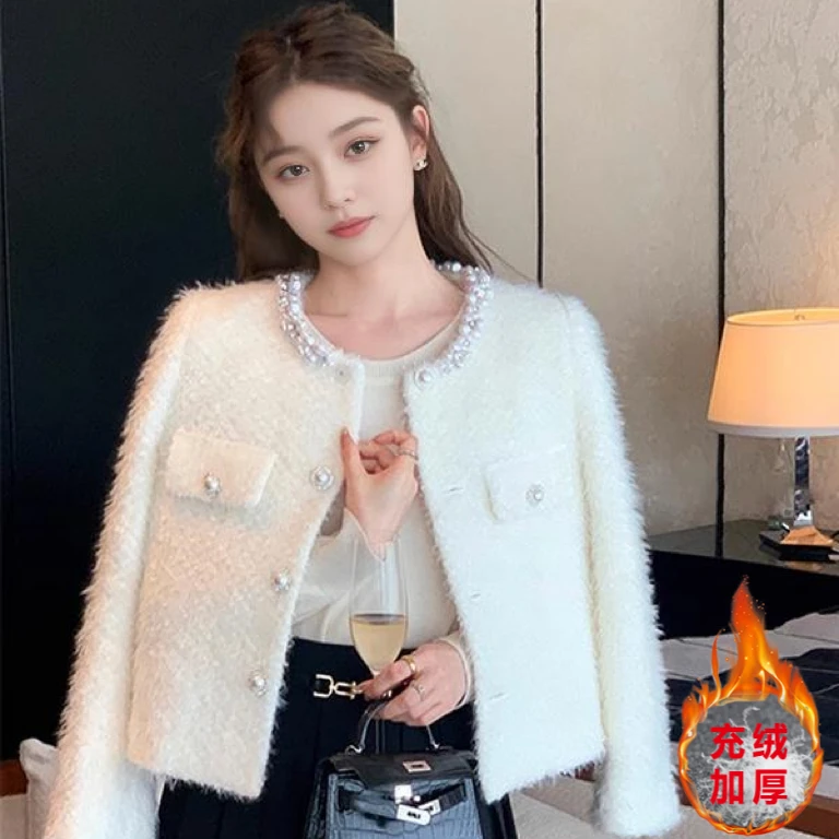 【有运费险】名媛百搭短外套充绒内胆小香风外套女韩版冬季MO256