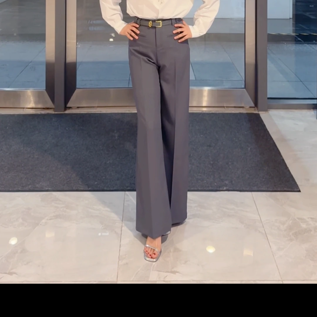 Muse-小屋 时尚百高腰阔腿裤百搭休闲显瘦