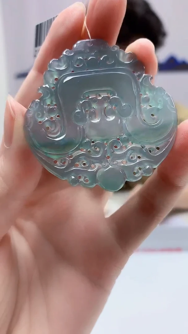 【闪购商品】定制翡翠未镶嵌4688zm-毛货挂件仿古牌281