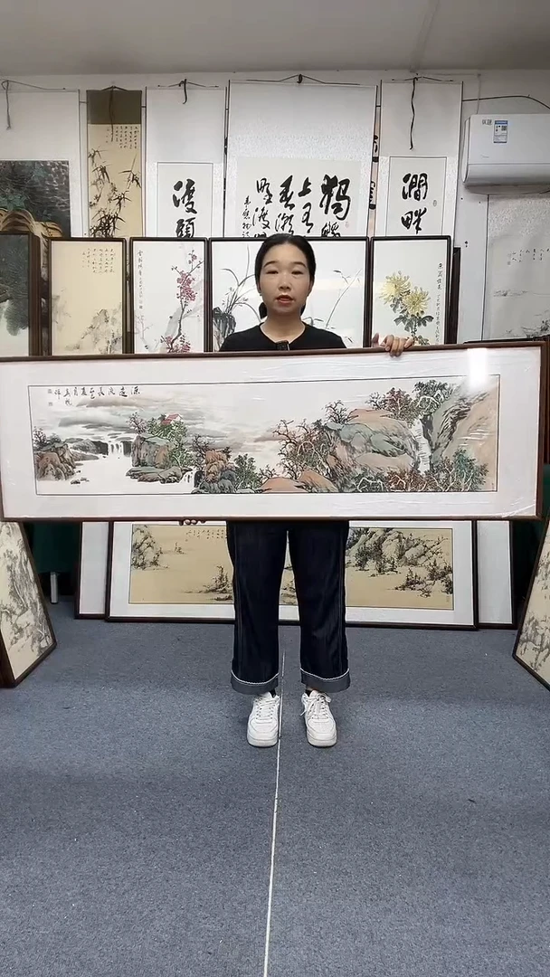 国画50*162实木画框京东包邮手绘