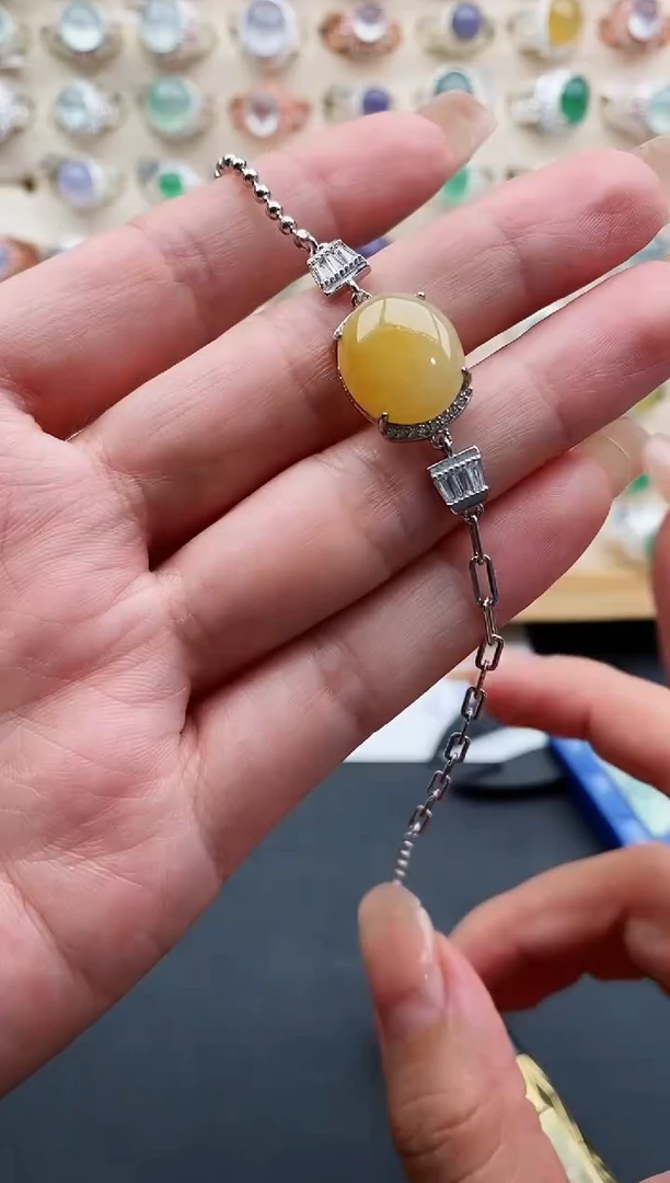 银S925镶嵌戒指翡翠天然缅甸翡翠A货111-6-6