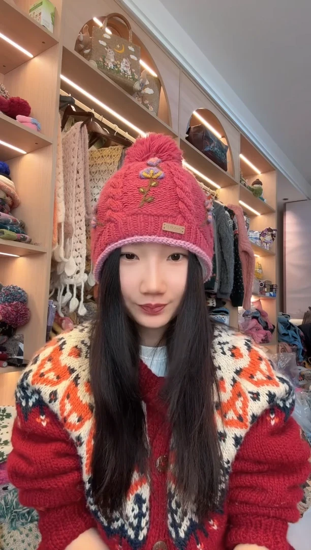 羊毛美利奴玫紫色玫瑰单球