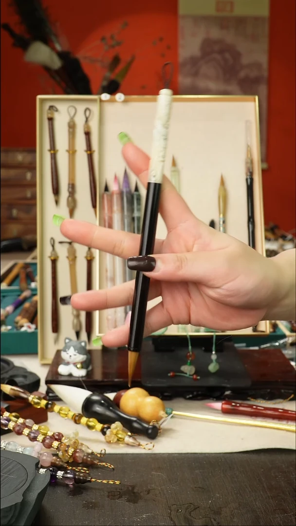 99号孤品高货毛笔链接 清水试笔 蘸墨不退