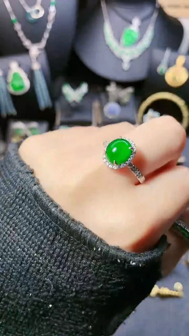 【闪购商品】翡翠戒指银S925镶嵌戒指