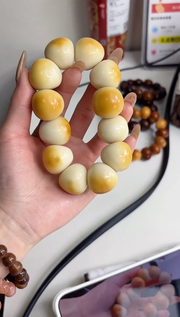 手串菩提根/象牙果象牙果溏心蒜瓣21mm+手串瑕疵不补