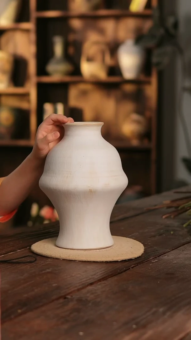 摆件30-390 陶瓷花器高27口径8