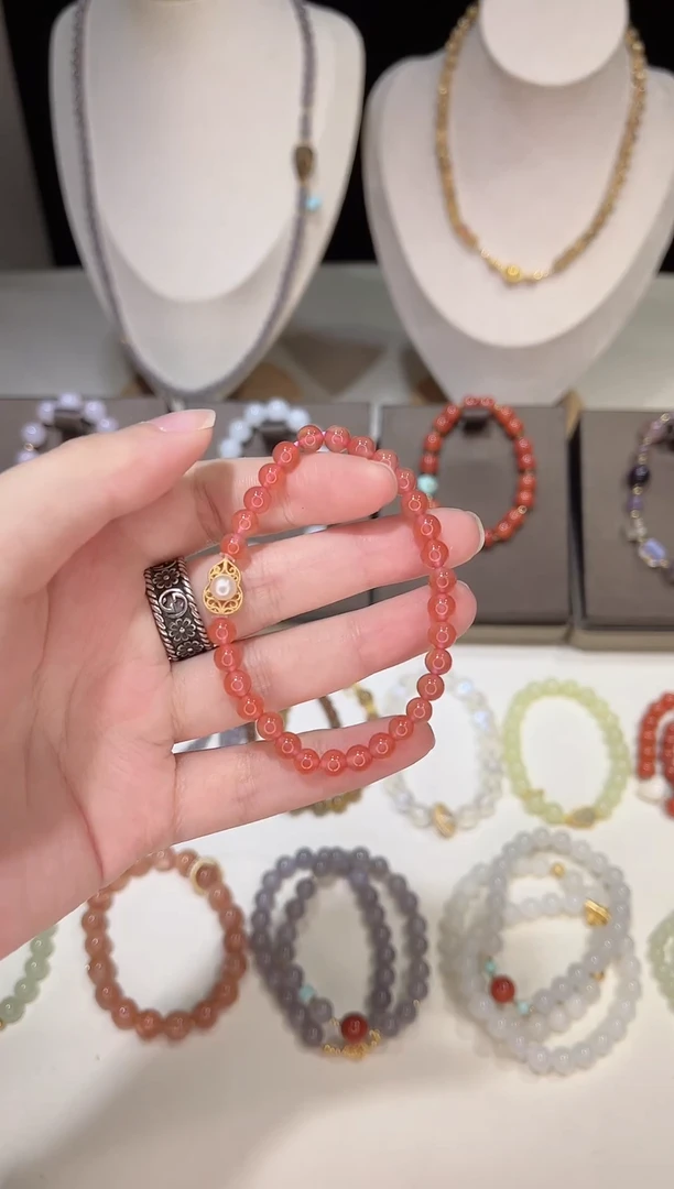 【闪购商品】南红玛瑙手链银S925镶嵌008