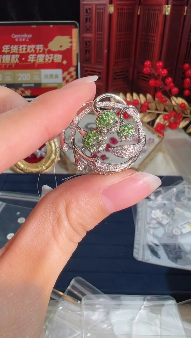 【闪购商品】石榴石颈饰18K金镶嵌BN17015#-W#26