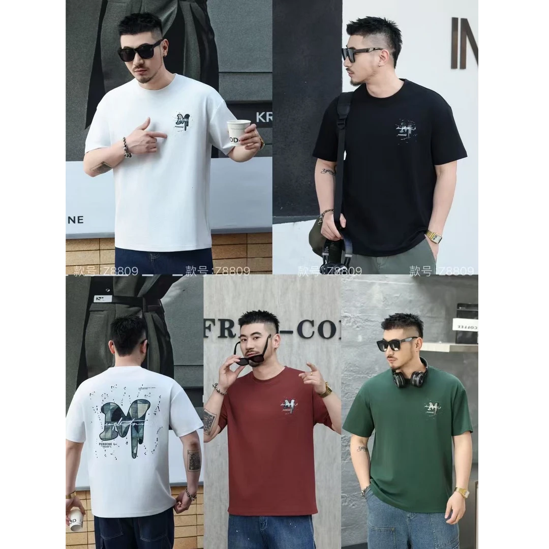 8809夏季薄款T恤男潮牌圆领新款体恤衫高端透气舒适百搭短袖上衣