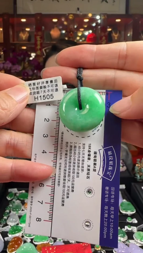 【闪购商品】翡翠颈饰未镶嵌H1505绿平安扣