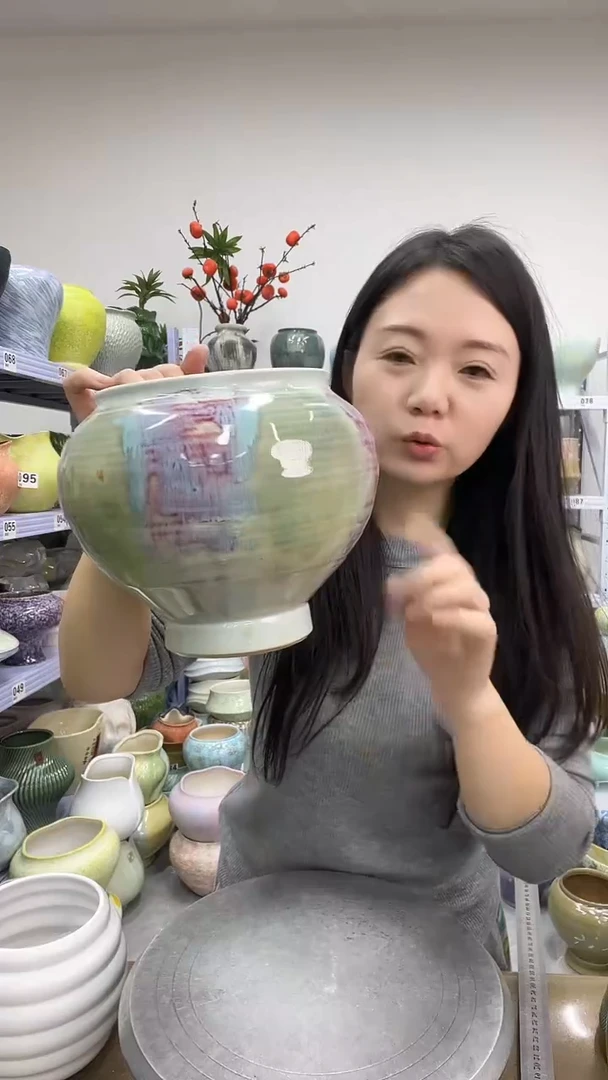 12.5陶瓷花盆直播链接高.     17口    14