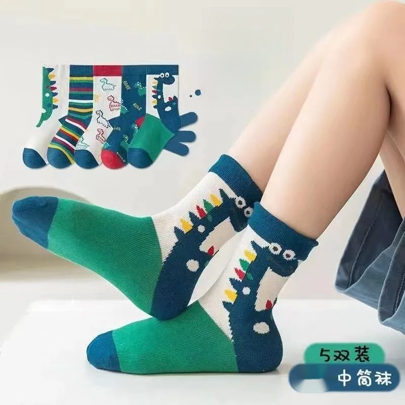 春秋冬季儿童袜子厚款中筒袜学生宝宝袜子男童女童中大童运动棉袜