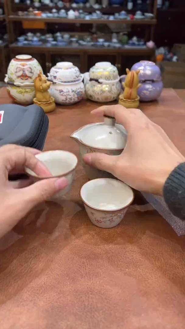 真的很便宜会开片的旅行茶具