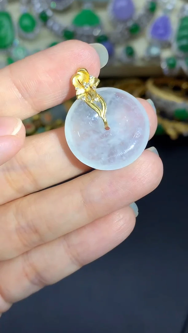 颈饰18K金镶嵌翡翠136-中国好珍宝