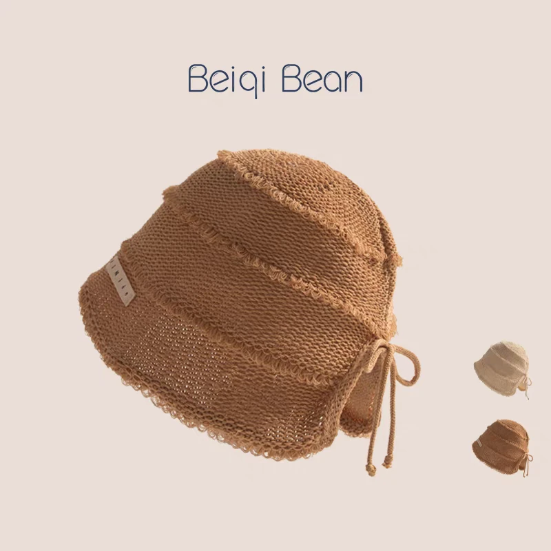 2025夏季新款法式后开口可爱渔夫帽女宝宝洋气凹造型出游遮阳盆帽