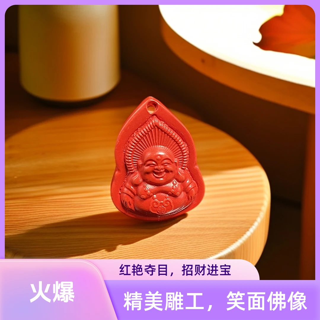 新款正品水红飞沙弥勒佛公挂饰挂件简约大气