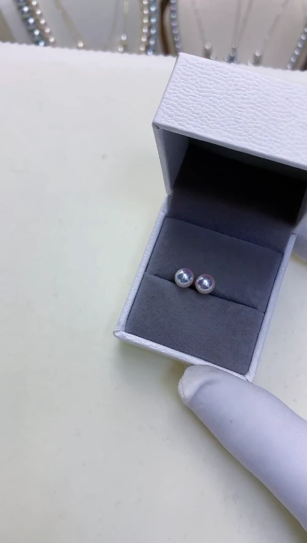 【闪购商品】海水珍珠商品18K金镶嵌6-7素钉定制