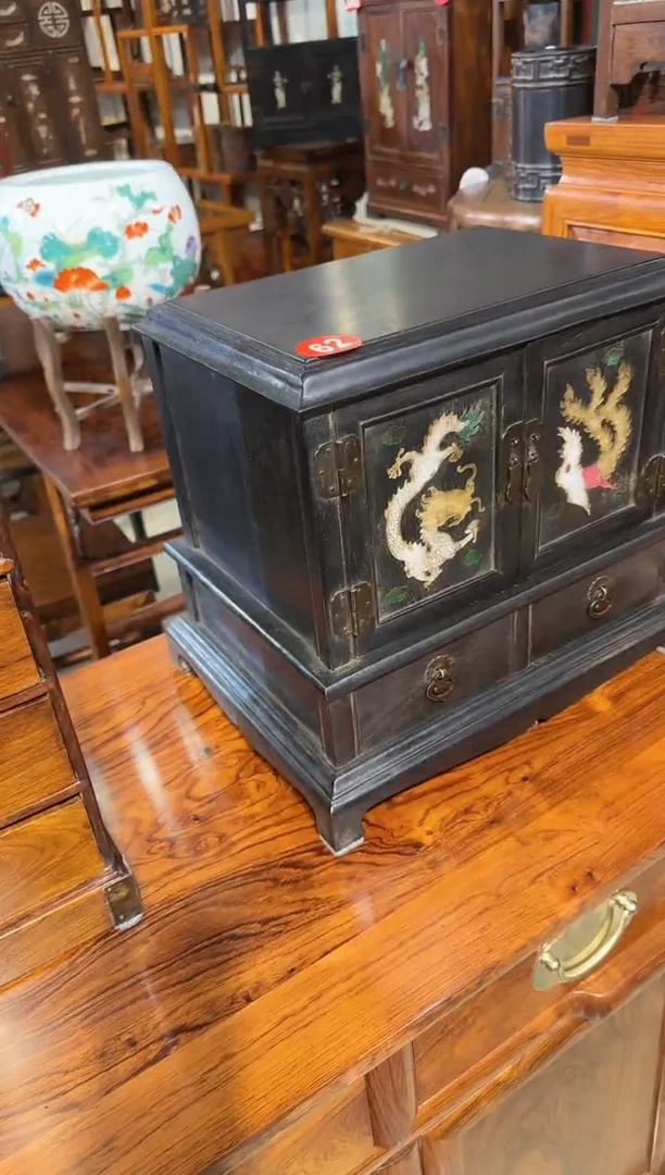 【闪购商品】木木艺紫檀龙凤呈祥小柜子1880.888