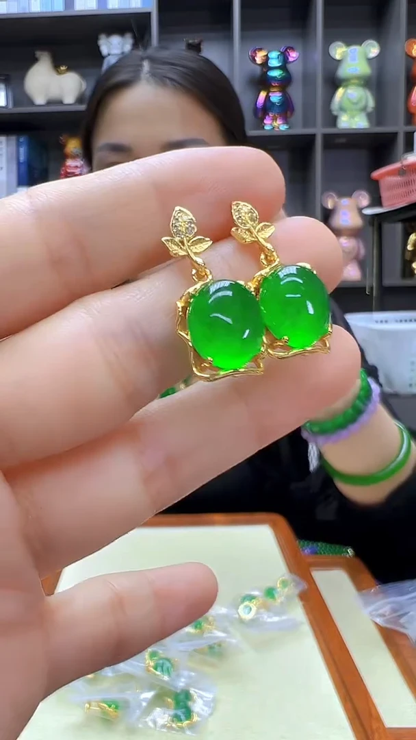 翡翠14K金镶嵌颈饰丹丹diy劲饰