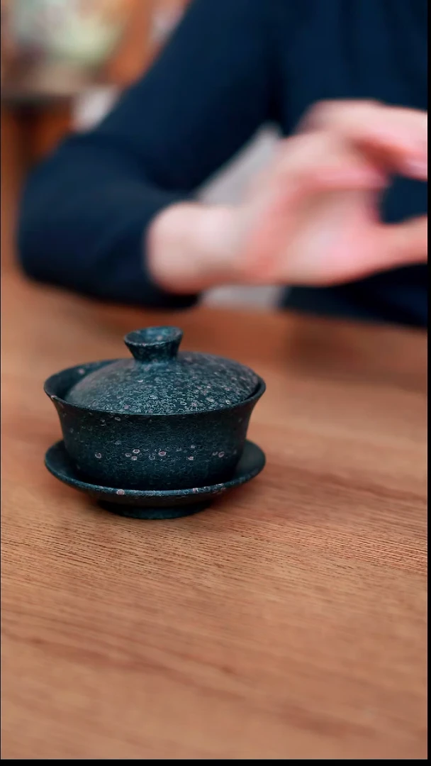 寻武记安山玉三才盖碗