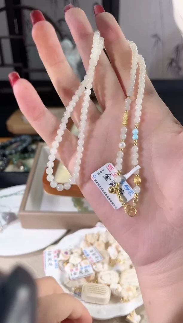 和田玉银S925镶嵌项链多样性发货其一