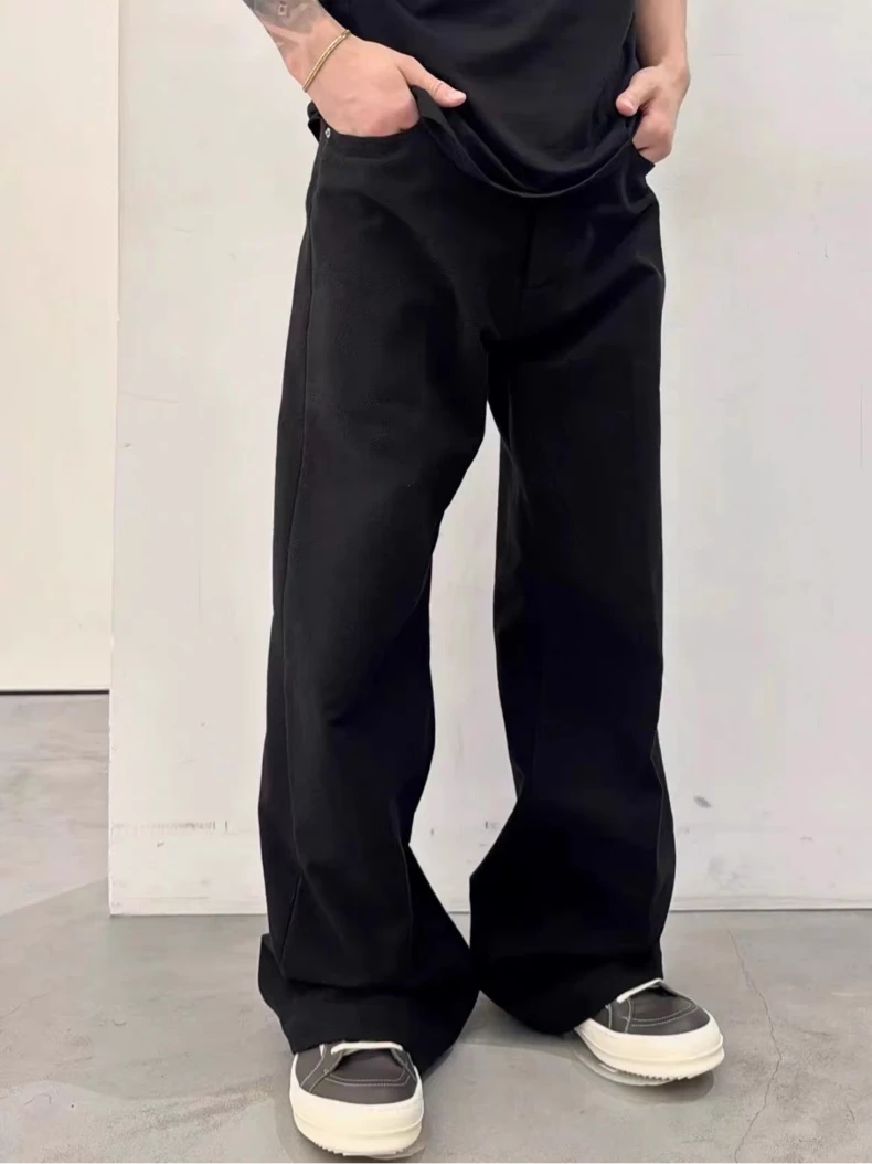 拉链或者扣子氧化瑕疵！cleanfit微喇黑色牛仔裤男女